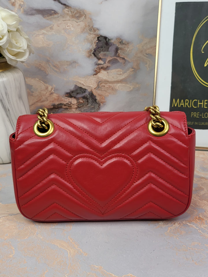 Gucci Calfskin Red Marmont Mini