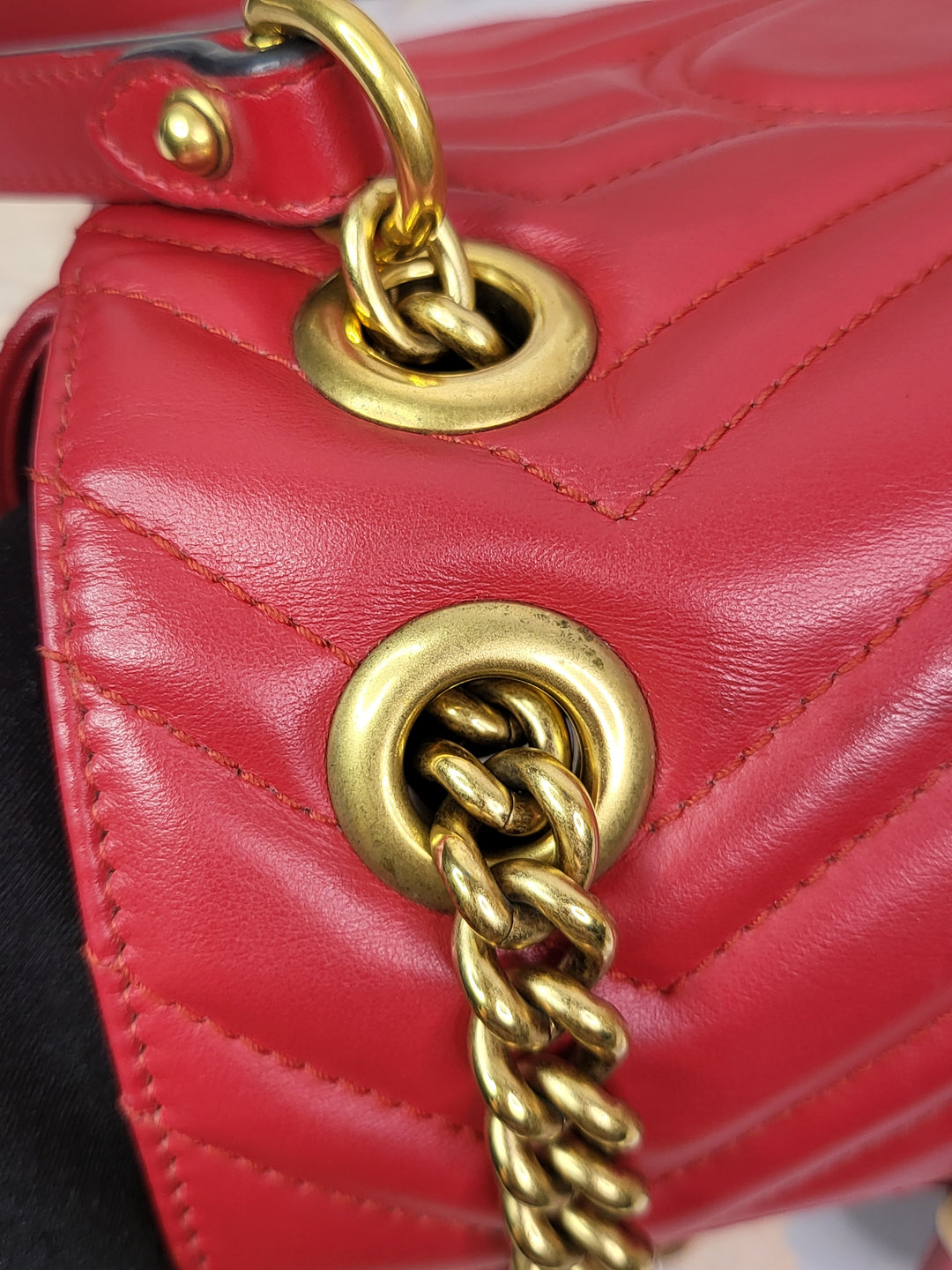 Gucci Calfskin Red Marmont Mini