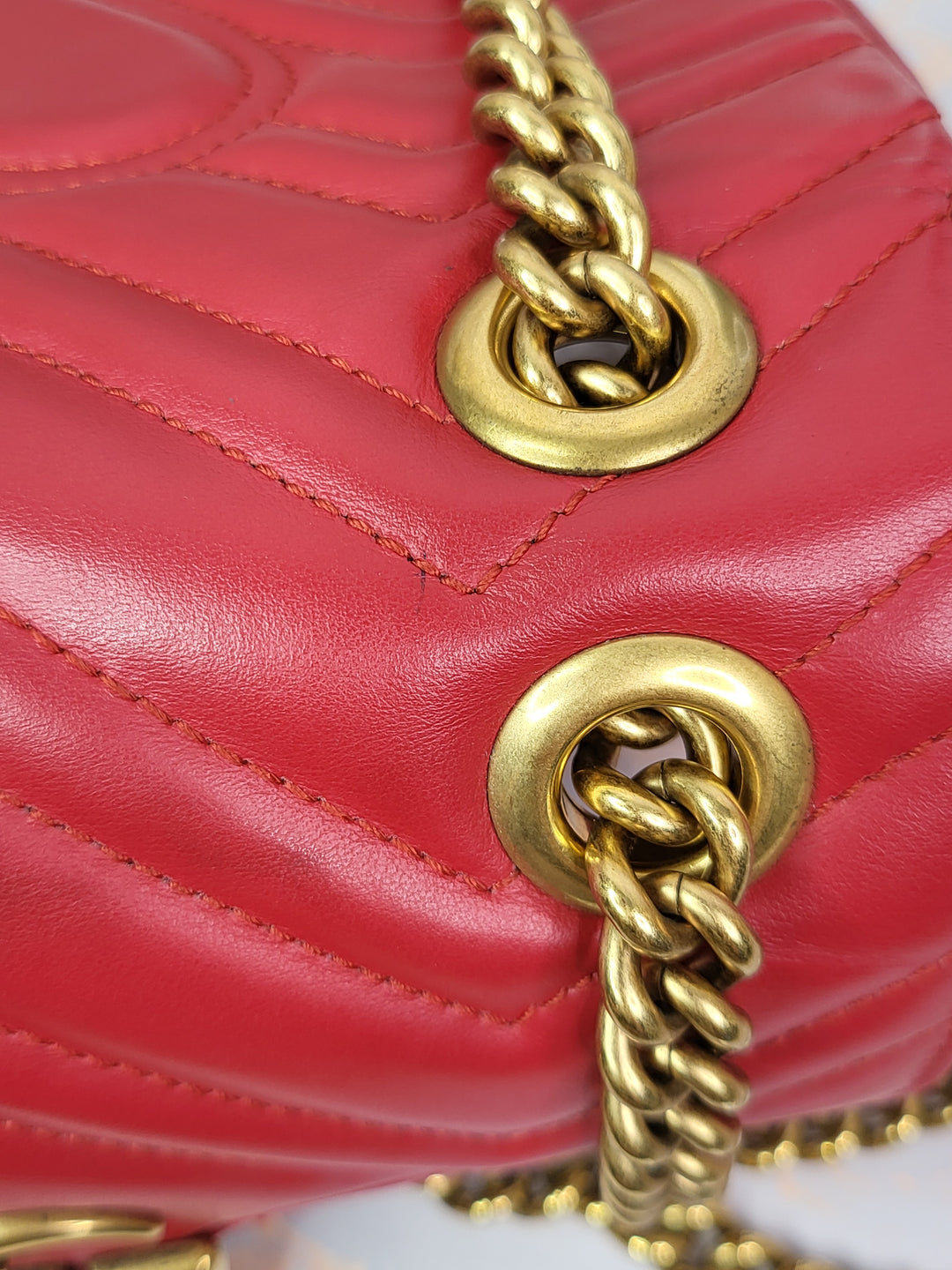 Gucci Calfskin Red Marmont Mini