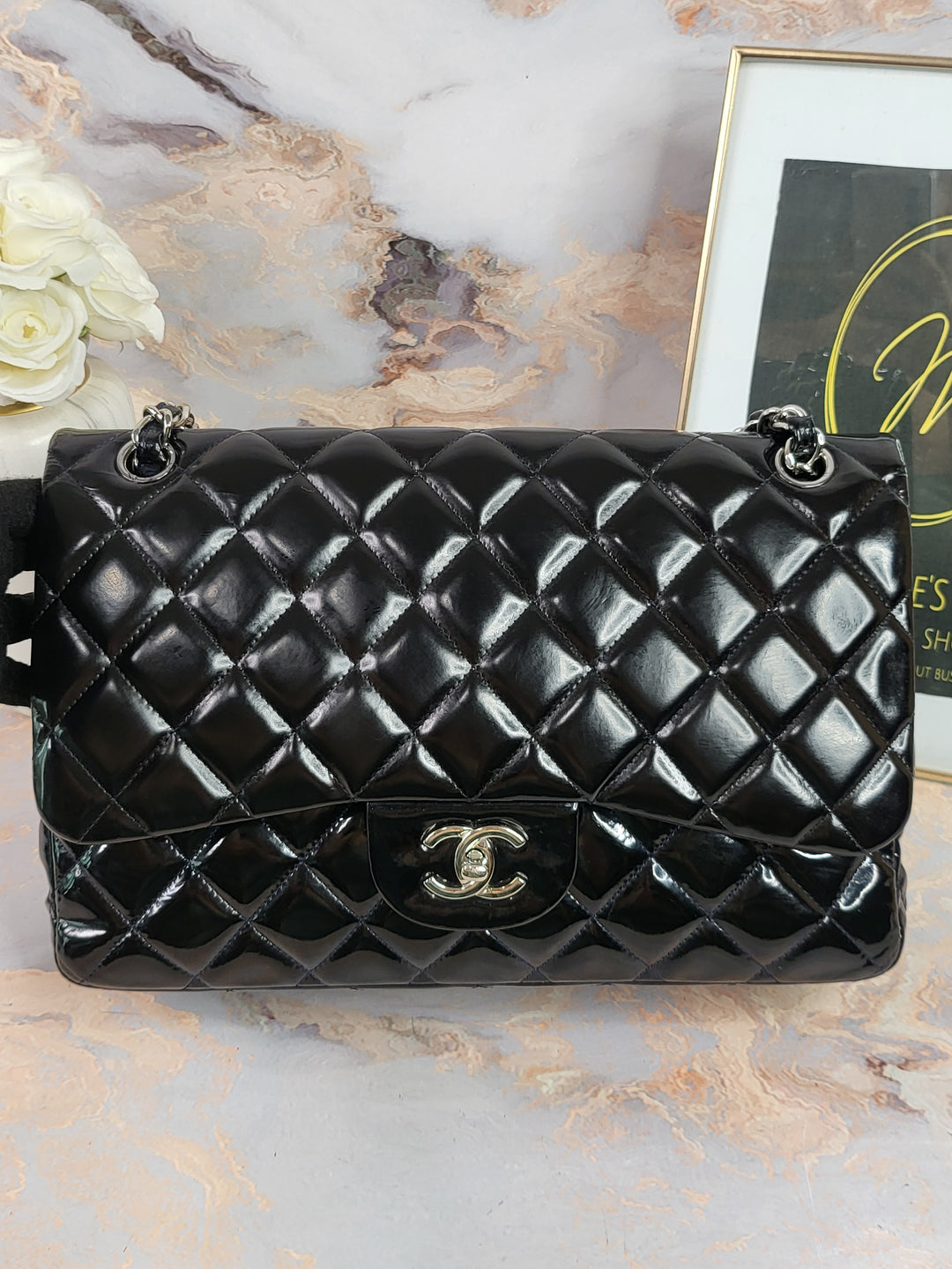 Chanel Patent Double Flap Jumbo