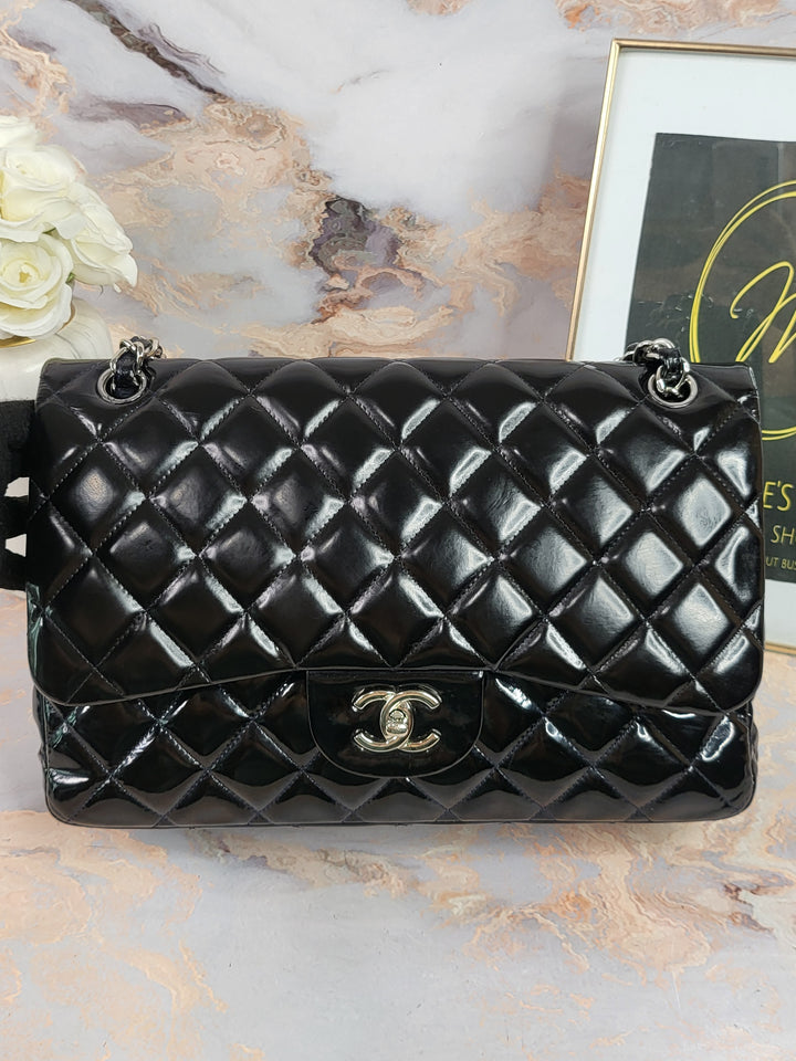 Chanel Patent Double Flap Jumbo