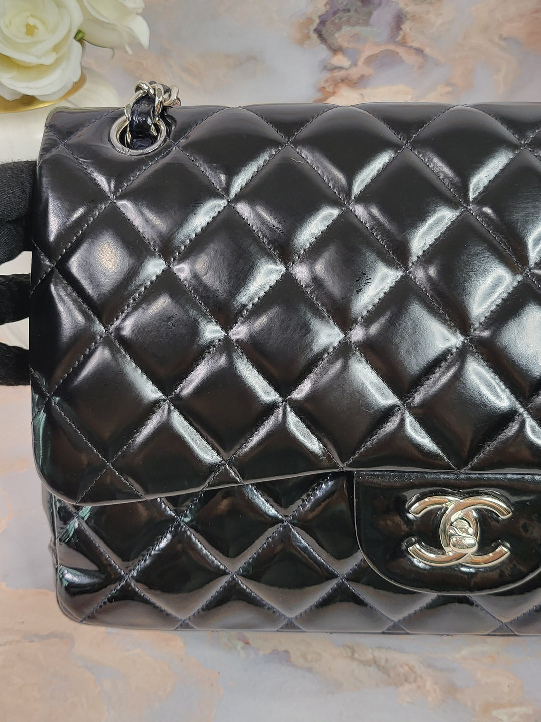 Chanel Patent Double Flap Jumbo