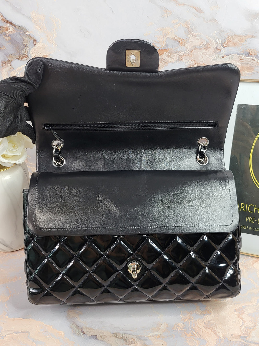 Chanel Patent Double Flap Jumbo