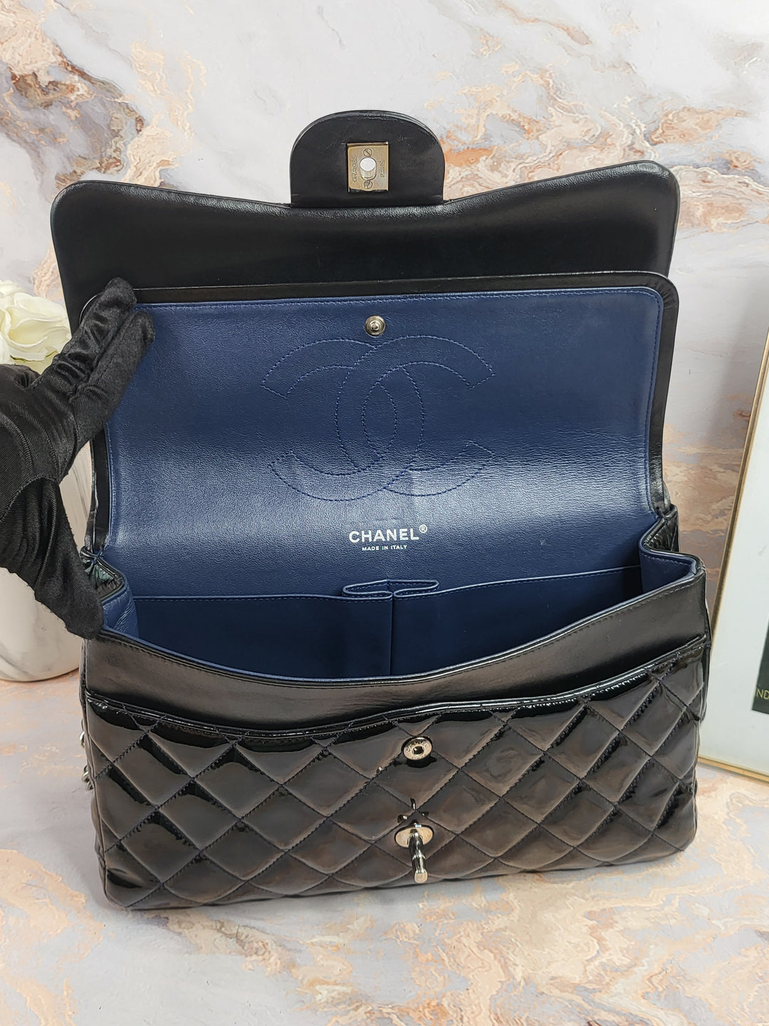 Chanel Patent Double Flap Jumbo