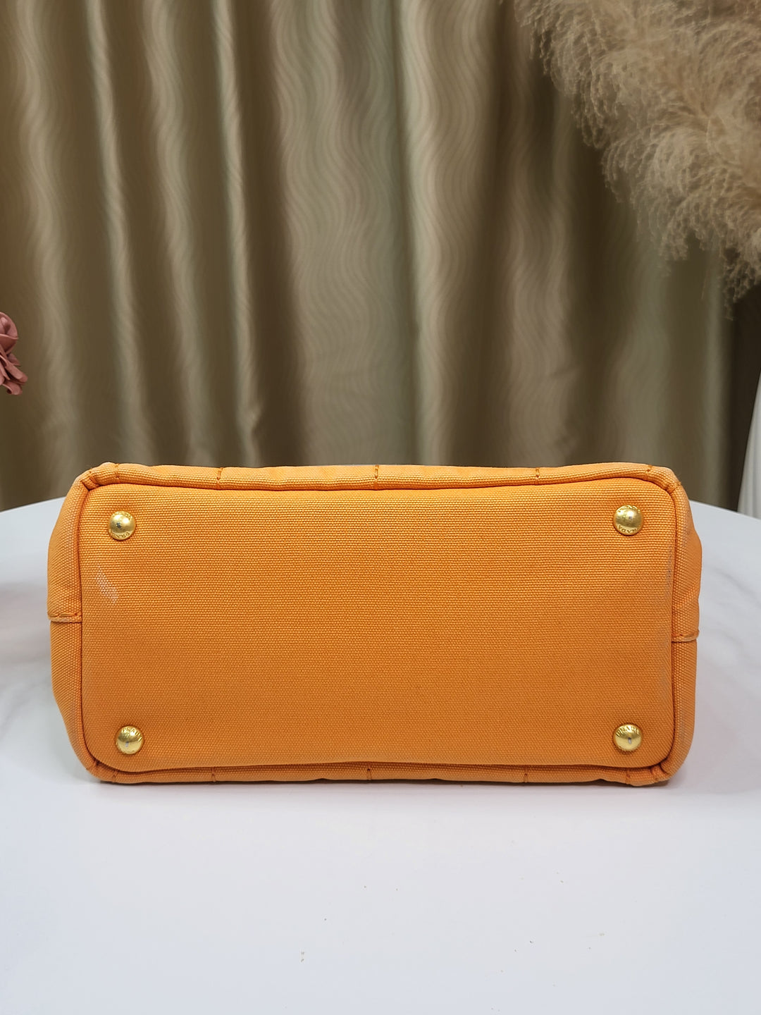 Prada Canapa Papaya Handbag