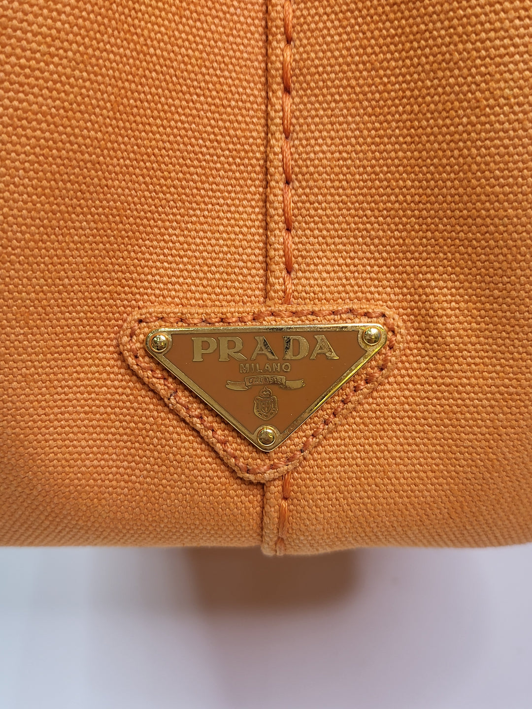 Prada Canapa Papaya Handbag