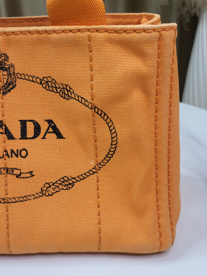 Prada Canapa Papaya Handbag