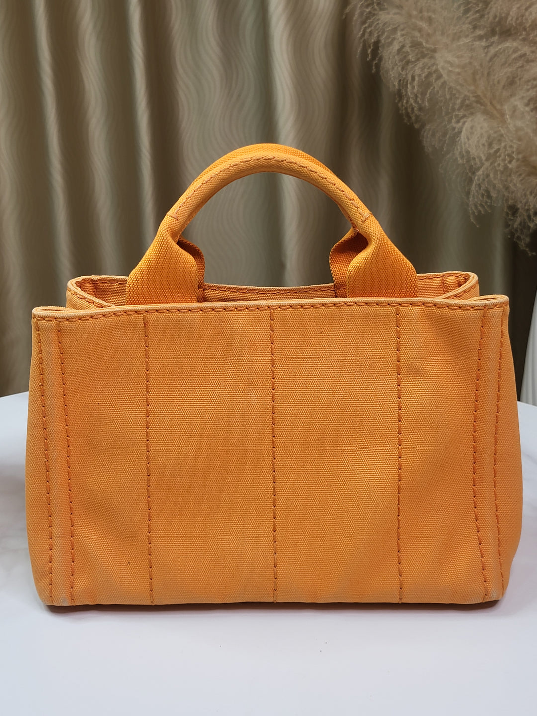 Prada Canapa Papaya Handbag