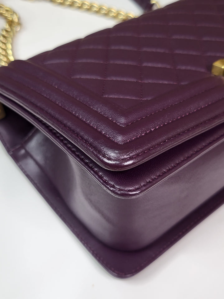 Chanel Lambskin Purple Leboy Old Medium