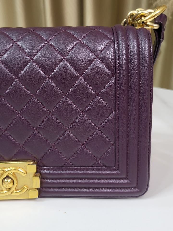 Chanel Lambskin Purple Leboy Old Medium