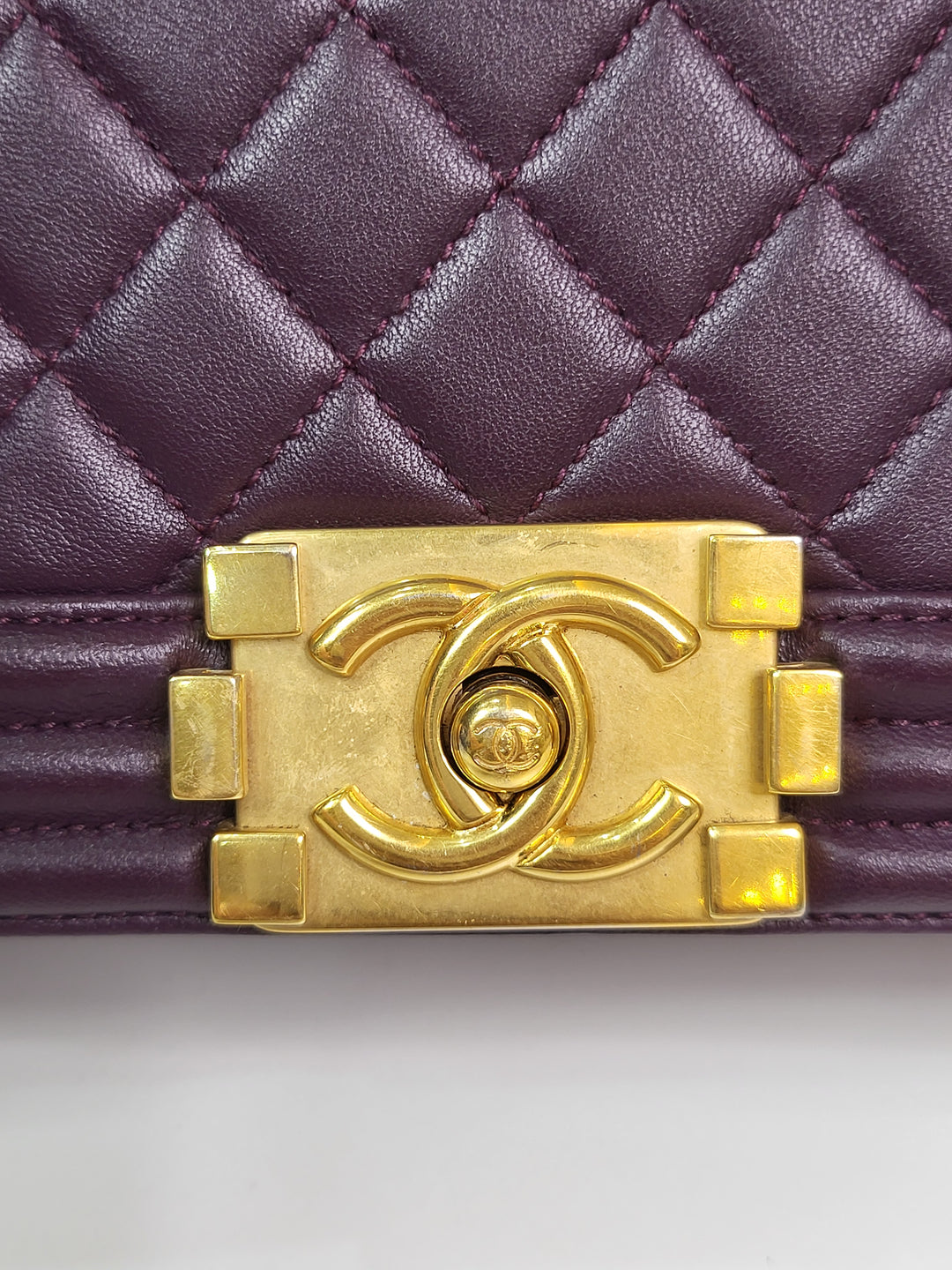 Chanel Lambskin Purple Leboy Old Medium