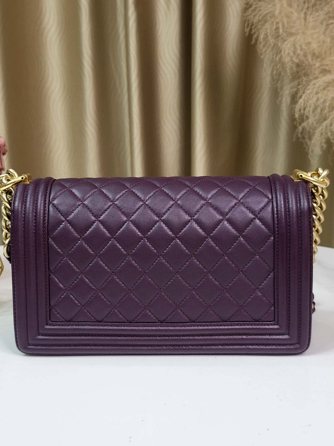 Chanel Lambskin Purple Leboy Old Medium