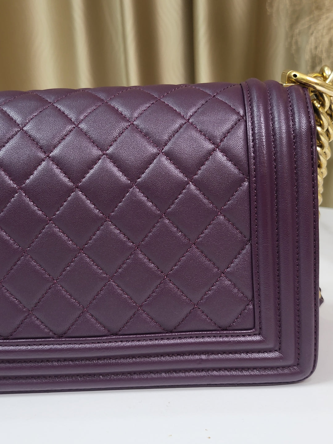 Chanel Lambskin Purple Leboy Old Medium