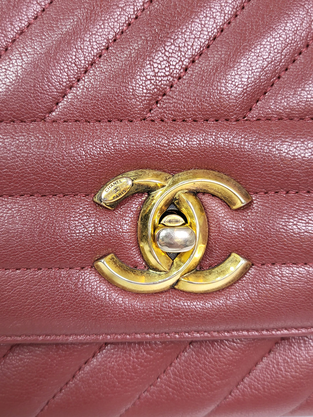 Chanel Calfskin Diagonal Quilt Flap