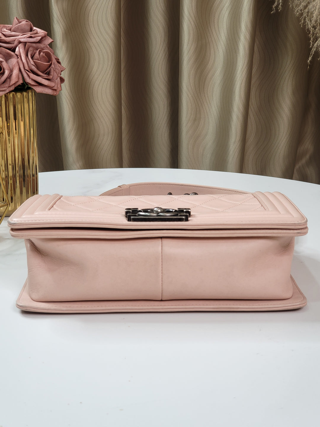 Chanel Lambskin Leboy Old Medium Apricot Pink