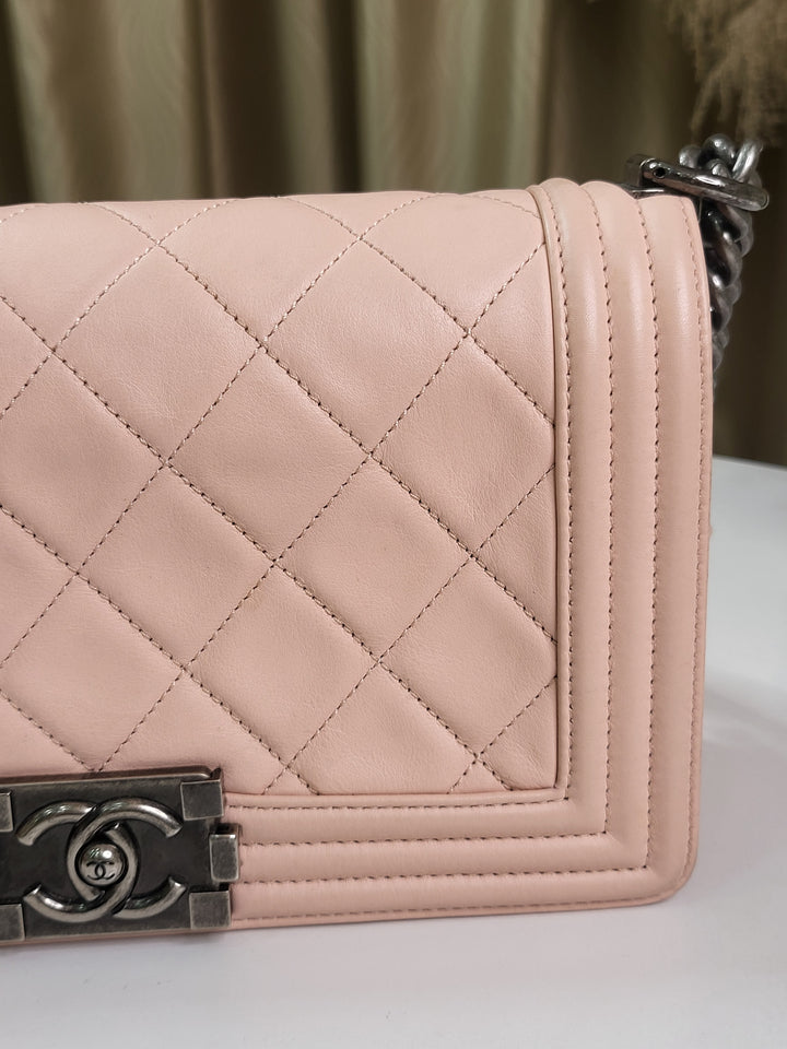 Chanel Lambskin Leboy Old Medium Apricot Pink