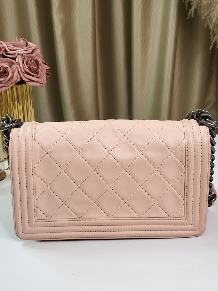 Chanel Lambskin Leboy Old Medium Apricot Pink