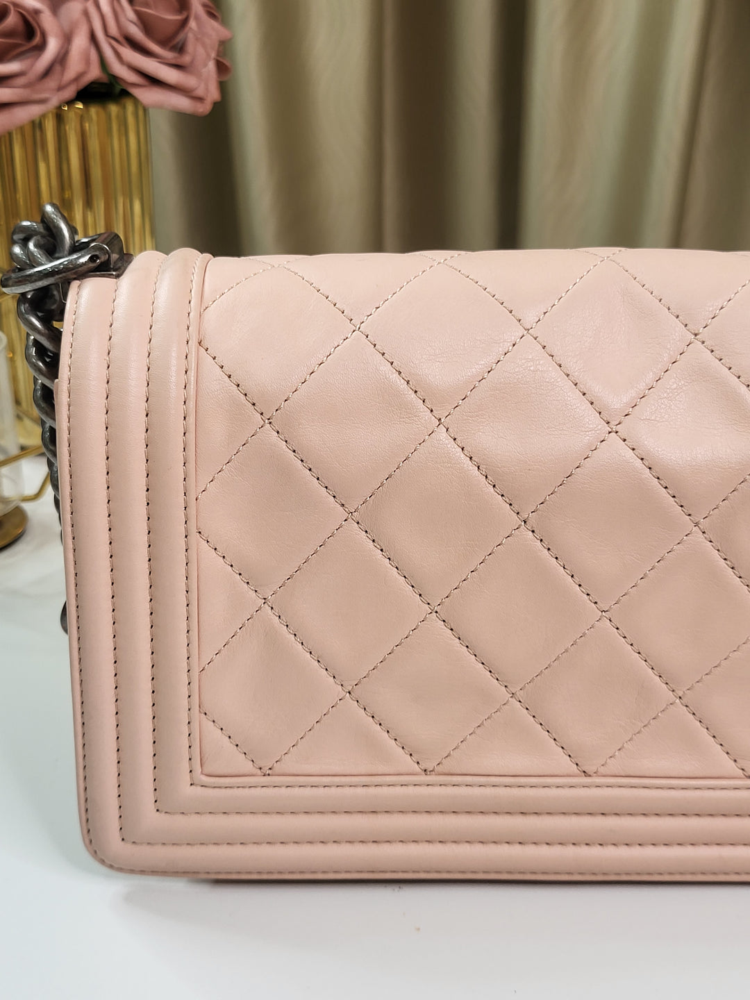 Chanel Lambskin Leboy Old Medium Apricot Pink