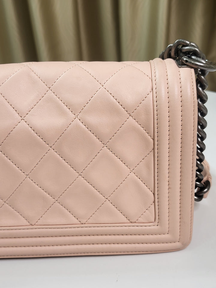 Chanel Lambskin Leboy Old Medium Apricot Pink