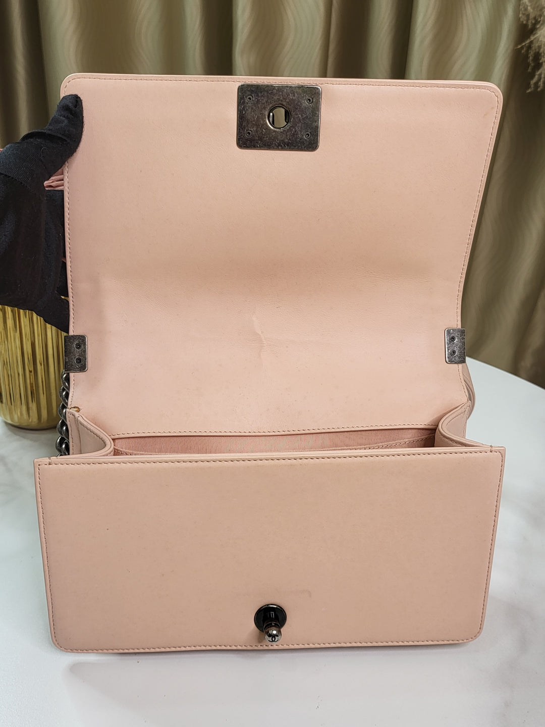 Chanel Lambskin Leboy Old Medium Apricot Pink