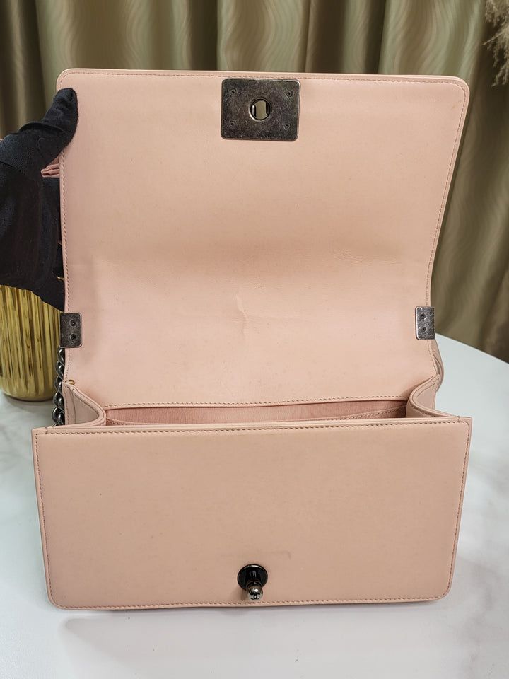 Chanel Lambskin Leboy Old Medium Apricot Pink