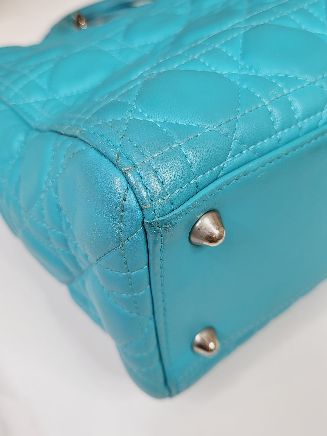 Dior Lambskin Lady Dior Large Turquoise