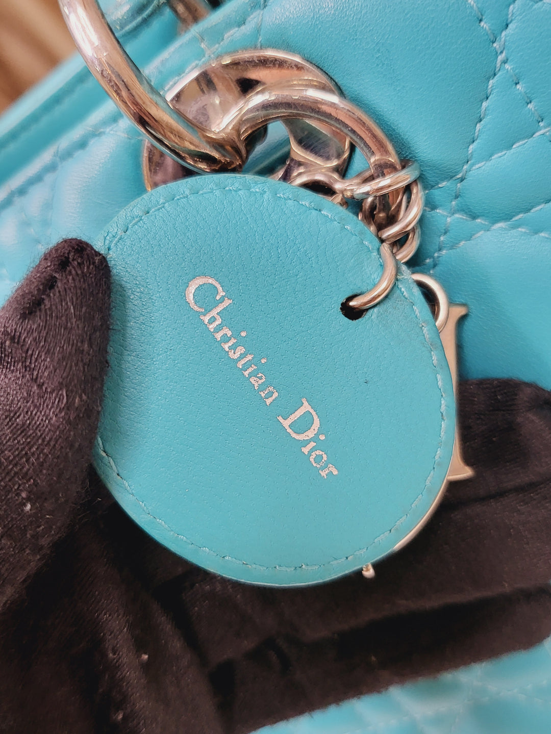 Dior Lambskin Lady Dior Large Turquoise