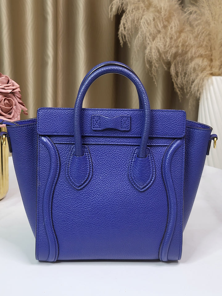 Celine Pebbled Nano Luggage Bag