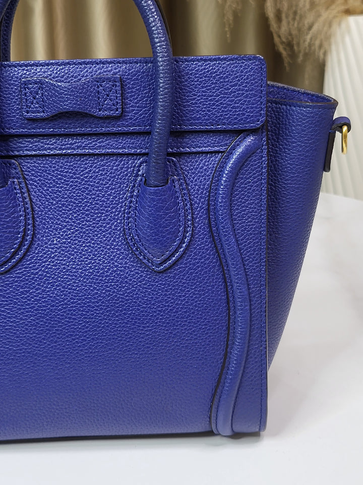 Celine Pebbled Nano Luggage Bag