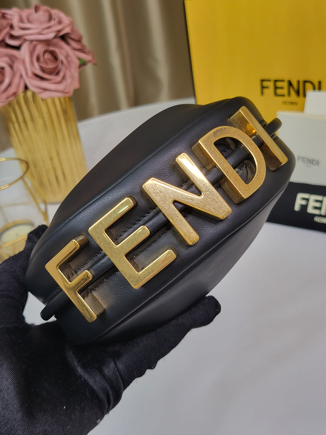 Fendi Nano Fendigraphy Hobo Charm Bag