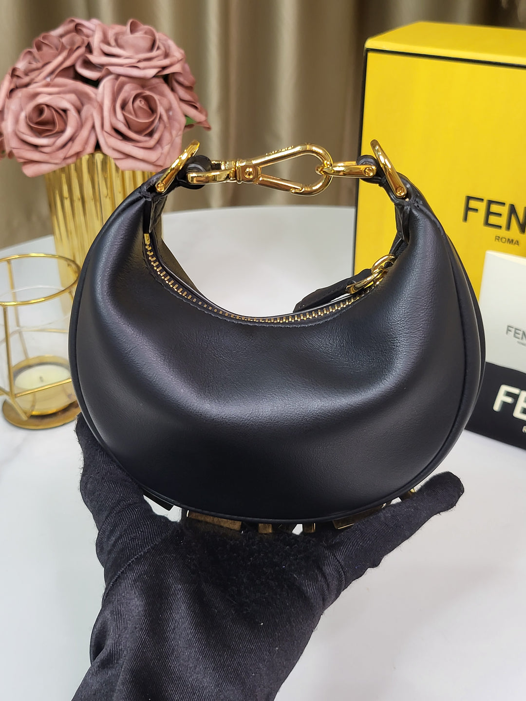 Fendi Nano Fendigraphy Hobo Charm Bag