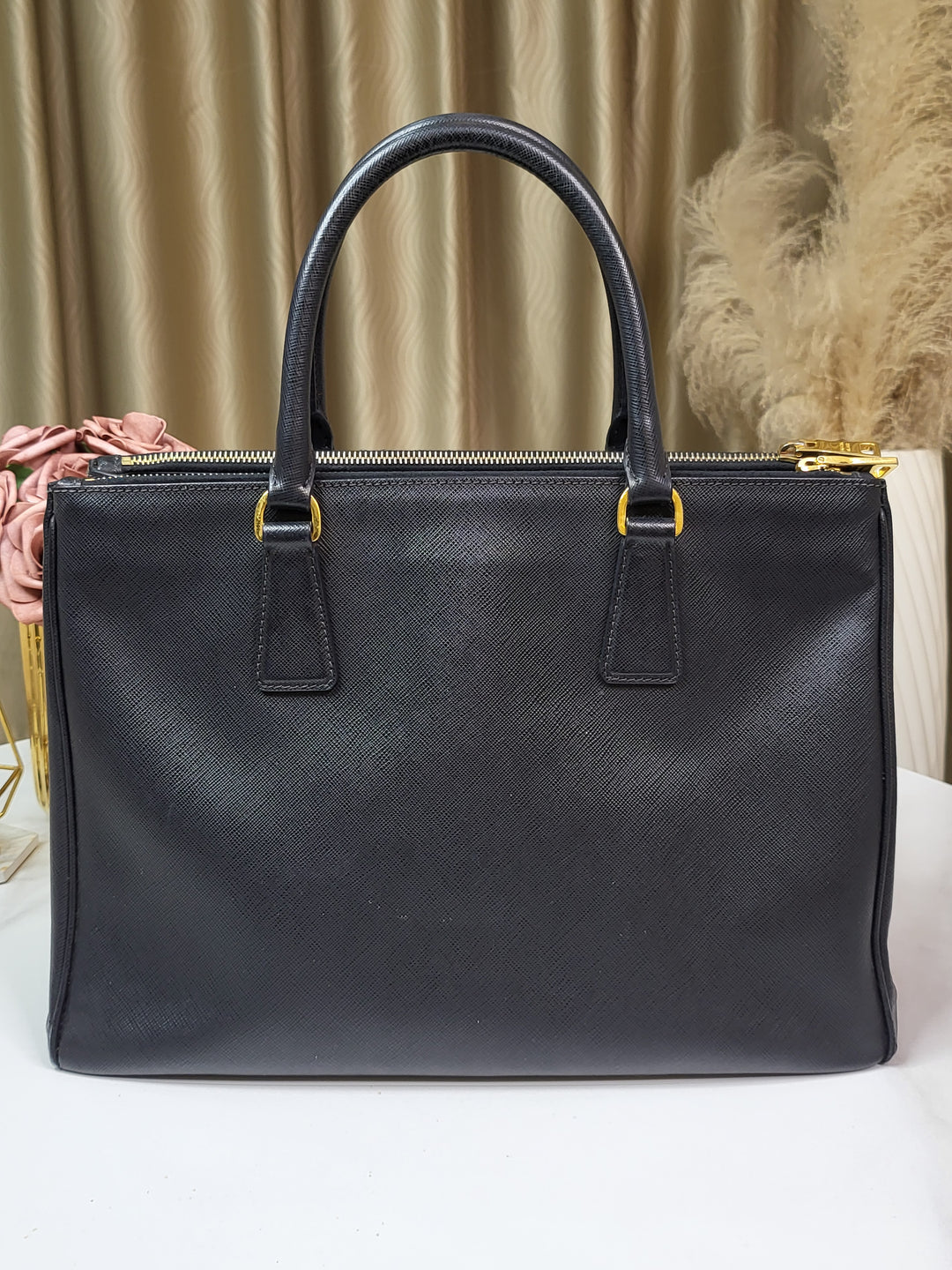 Prada Saffiano Double Zip Galleria Handbag