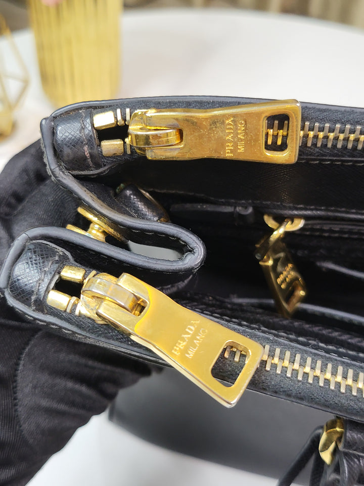 Prada Saffiano Double Zip Galleria Handbag