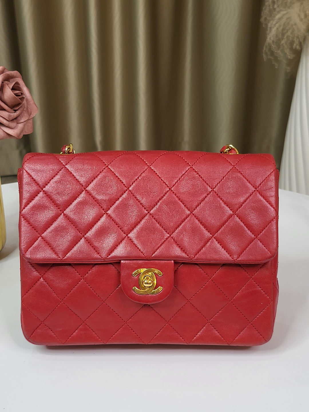 Chanel Lambskin Red Small Flap