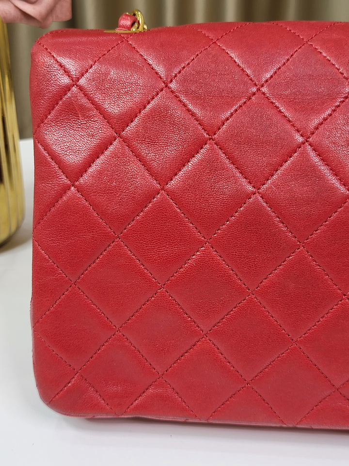 Chanel Lambskin Red Small Flap