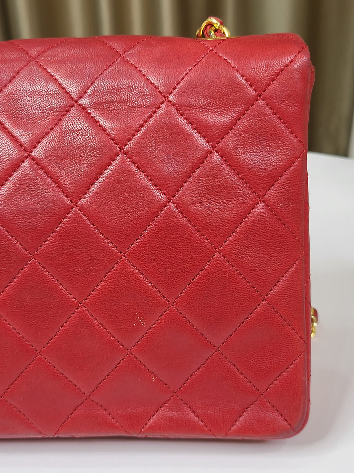 Chanel Lambskin Red Small Flap