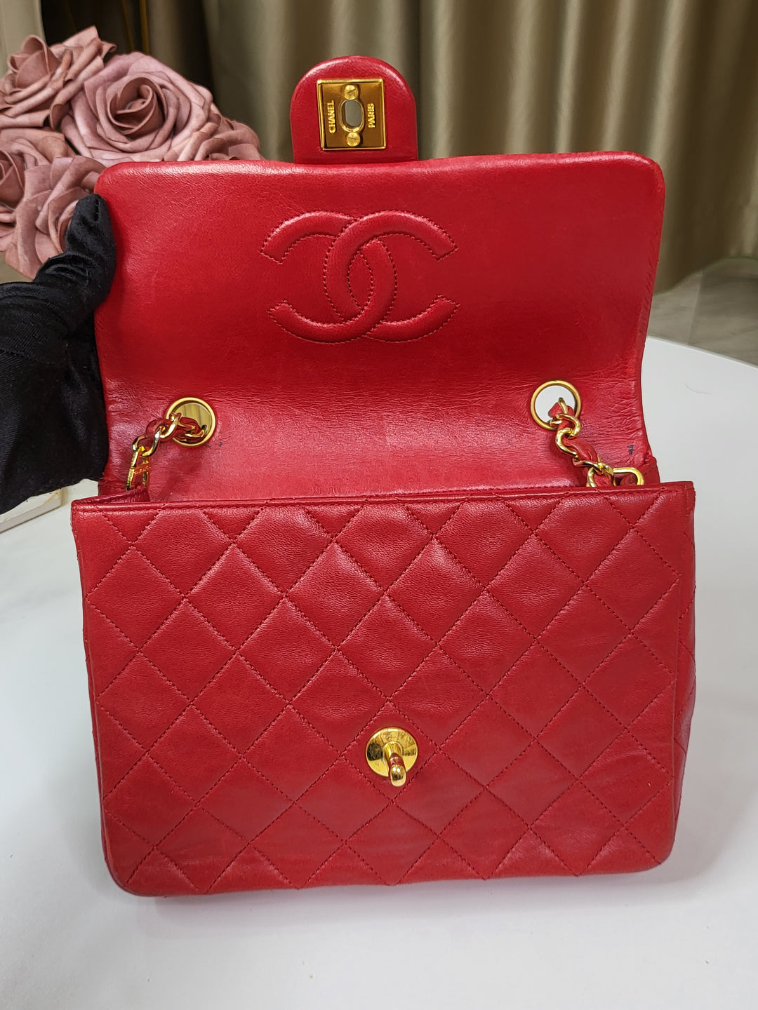 Chanel Lambskin Red Small Flap