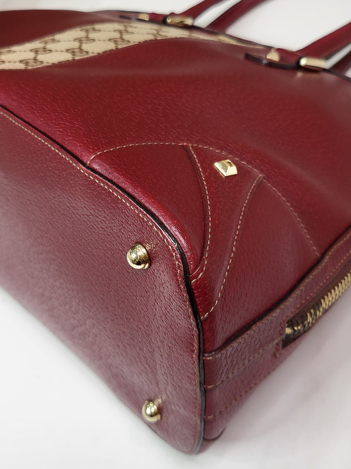 Gucci Burgundy Satchel Large Handbag