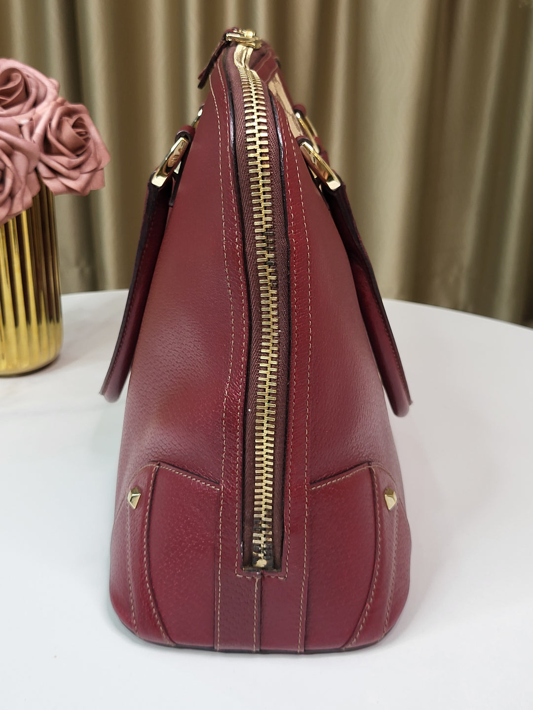 Gucci Burgundy Satchel Large Handbag