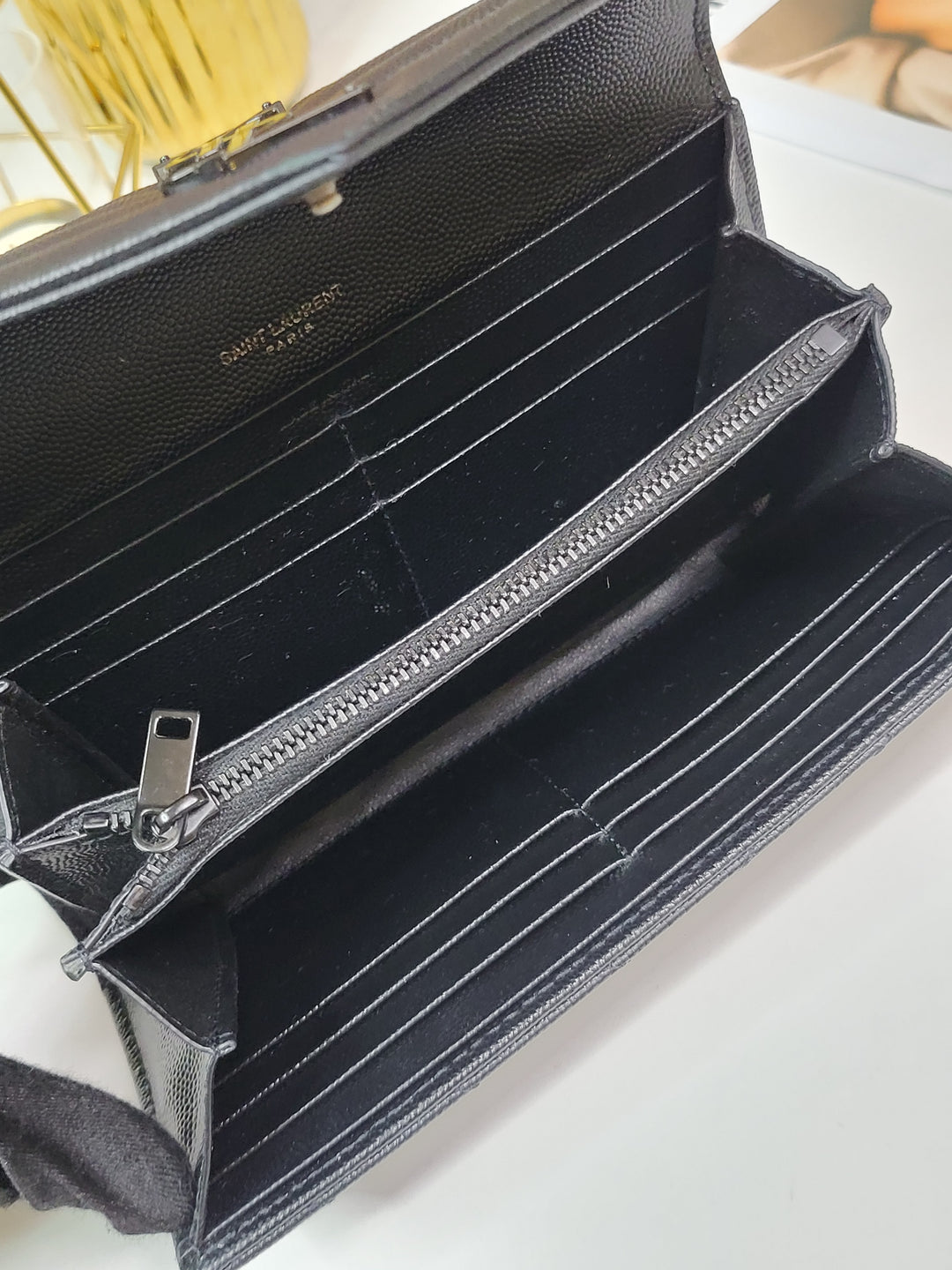 Saint Laurent Grained Long Wallet