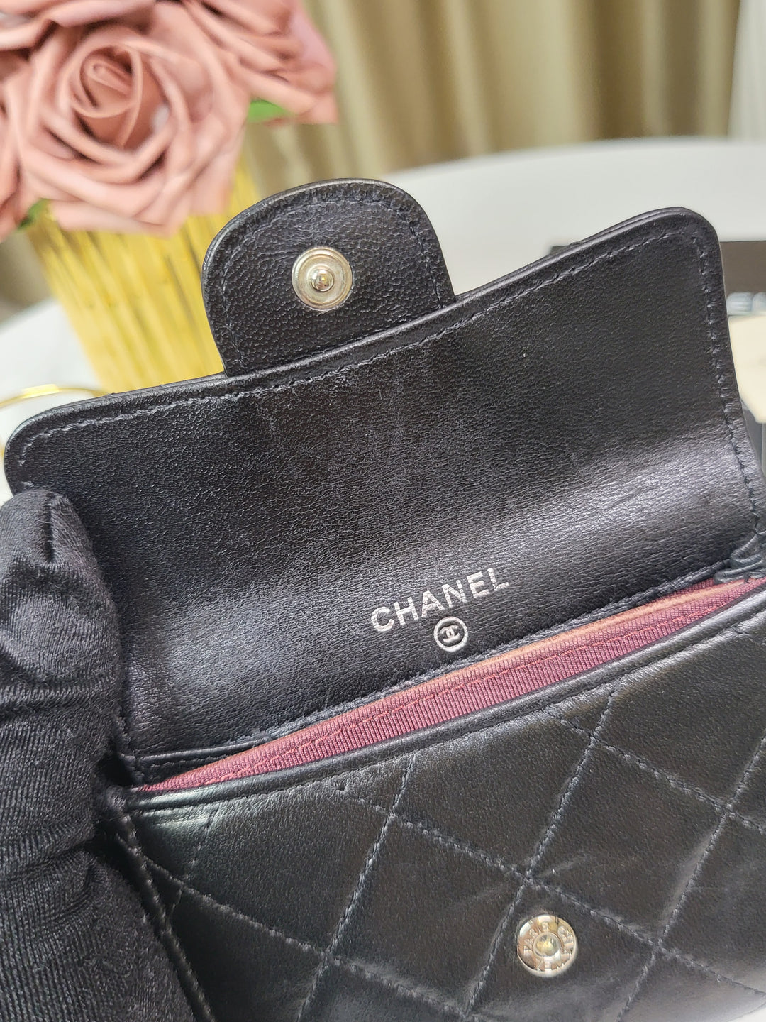 Chanel Lambskin Flap Card Holder