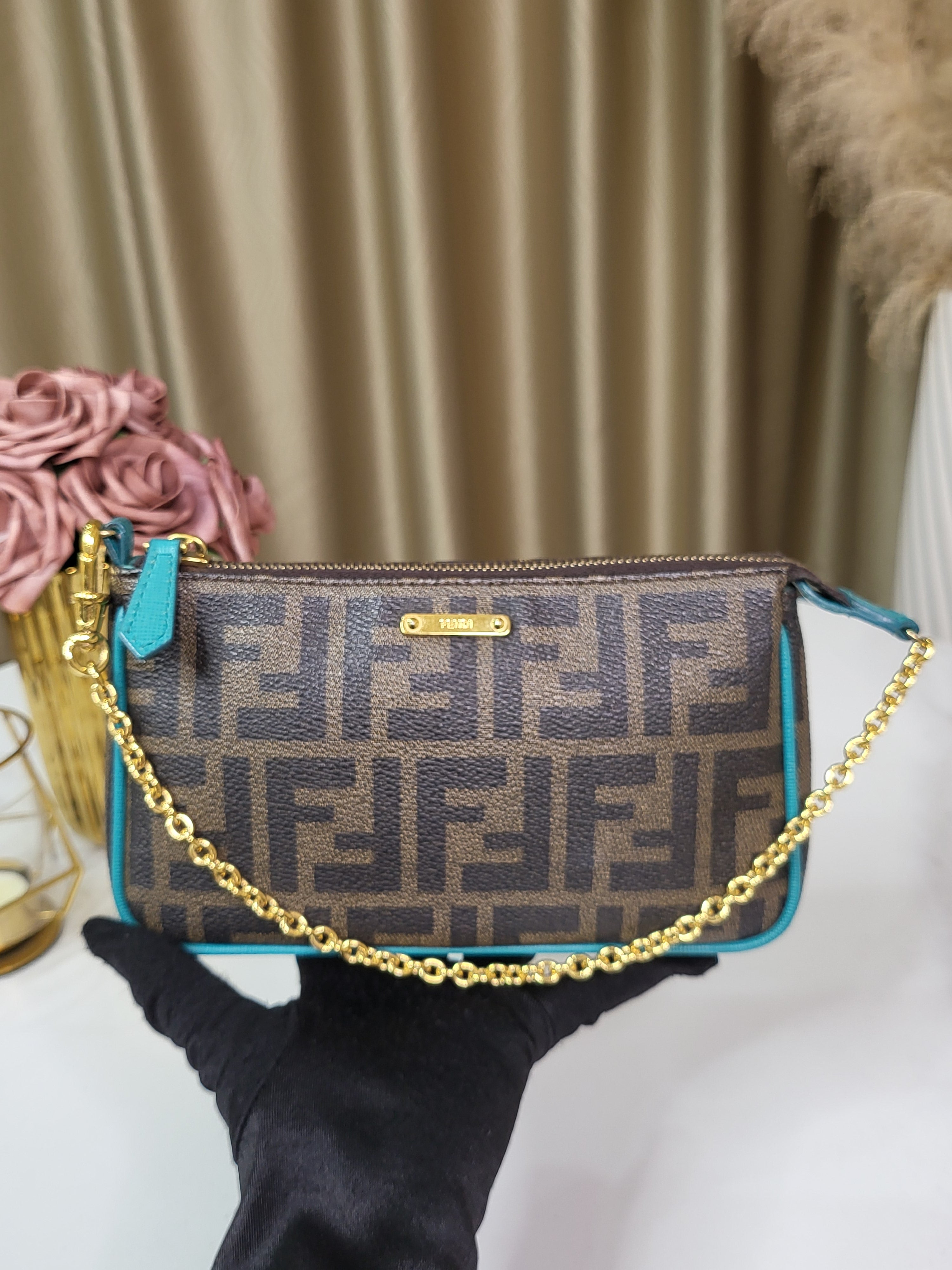 Fendi zucca chain pochette online