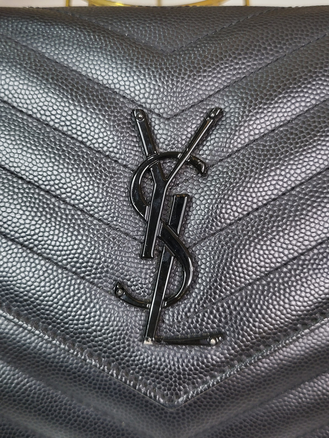 Saint Laurent Grained Cassandre Chain Bag