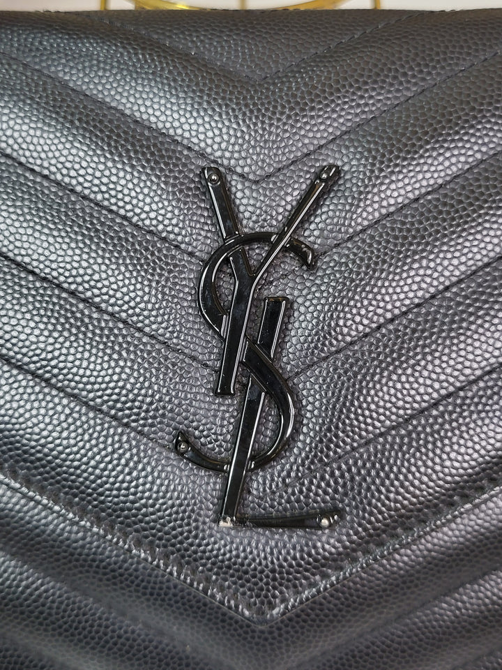 Saint Laurent Grained Cassandre Chain Bag