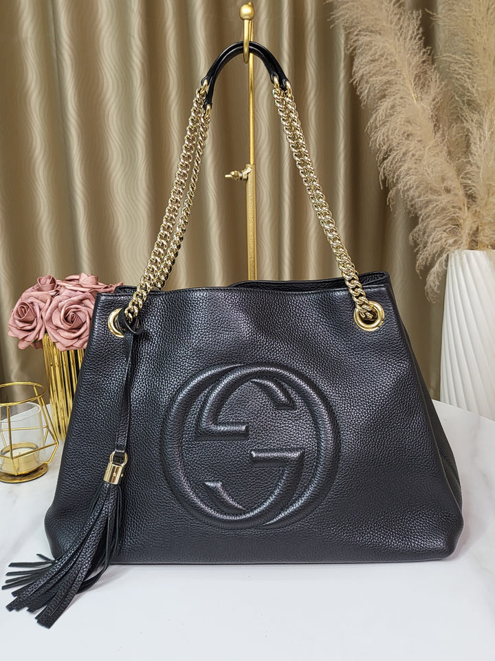 Gucci Pebbled Soho Tote Bag