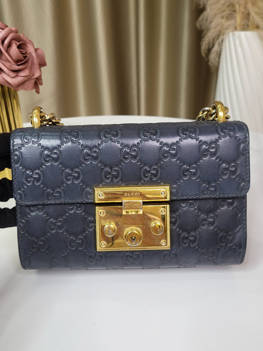 Gucci Guccissima Padlock Shoulder Bag