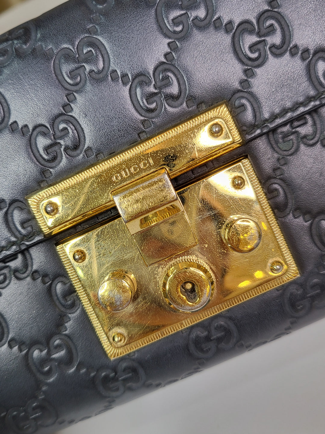 Gucci Guccissima Padlock Shoulder Bag