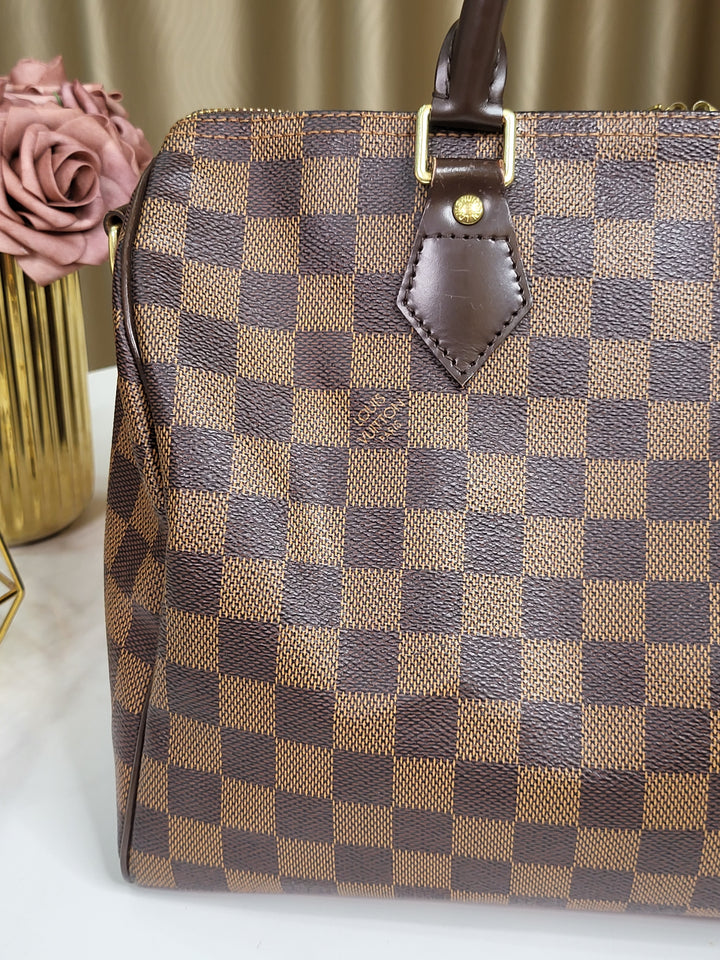 Louis Vuitton Damier Ebene Speedy 30 Bandouliere