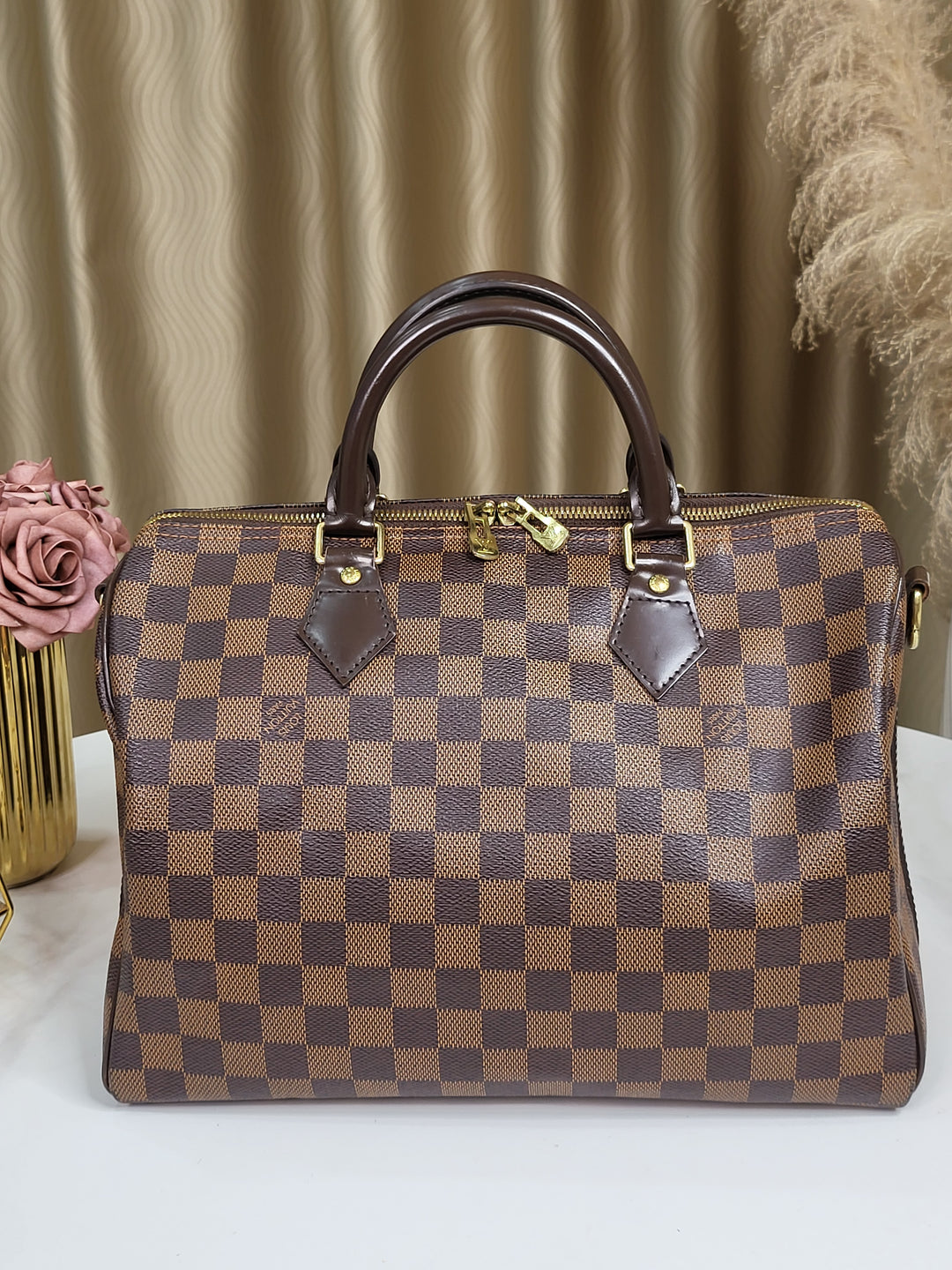 Louis Vuitton Damier Ebene Speedy 30 Bandouliere