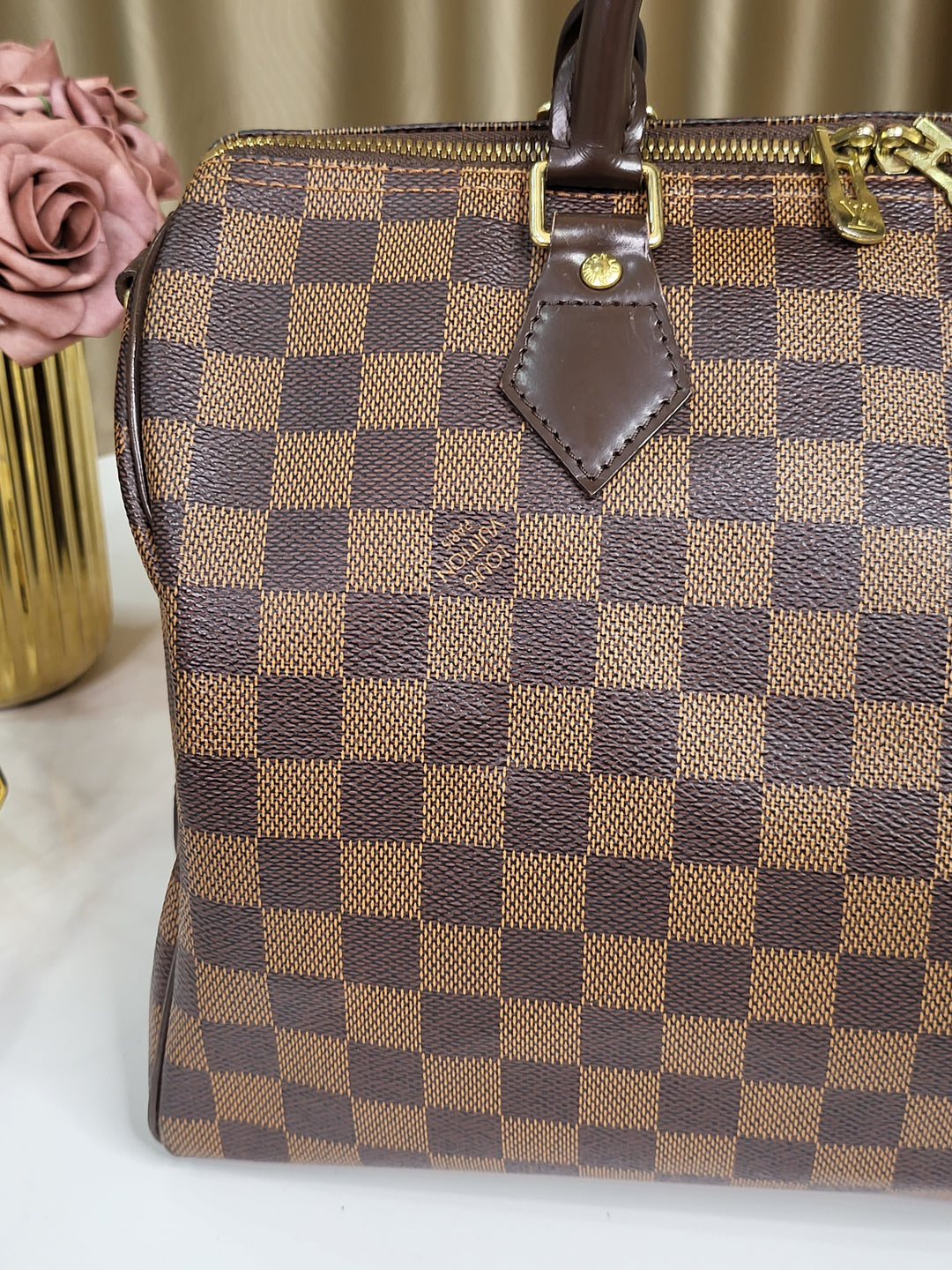 Louis Vuitton Damier Ebene Speedy 30 Bandouliere